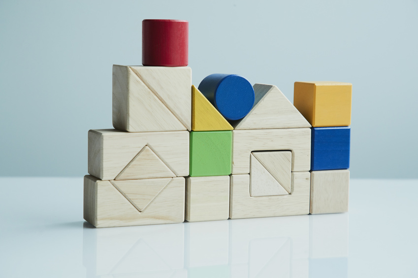 yellow square, blue square, yellow triangle blocks