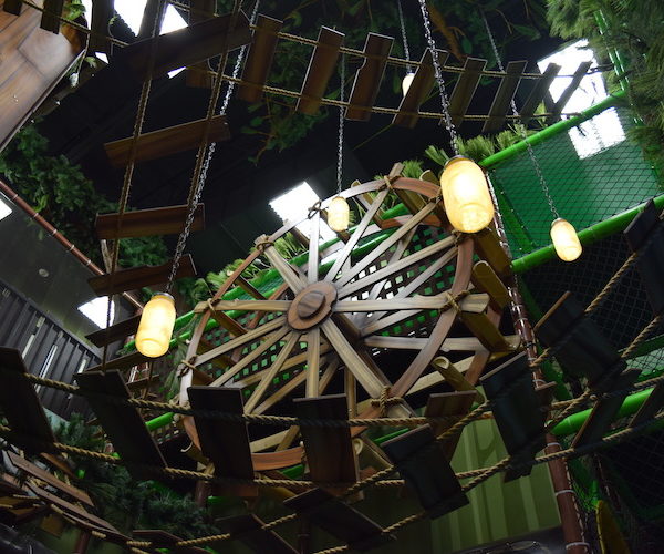 Go Play Systems Custom Design: 3d water wheel, suspended bridge, fire fly lamps