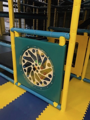 activity panel that changes colors as you rotate and turn handle