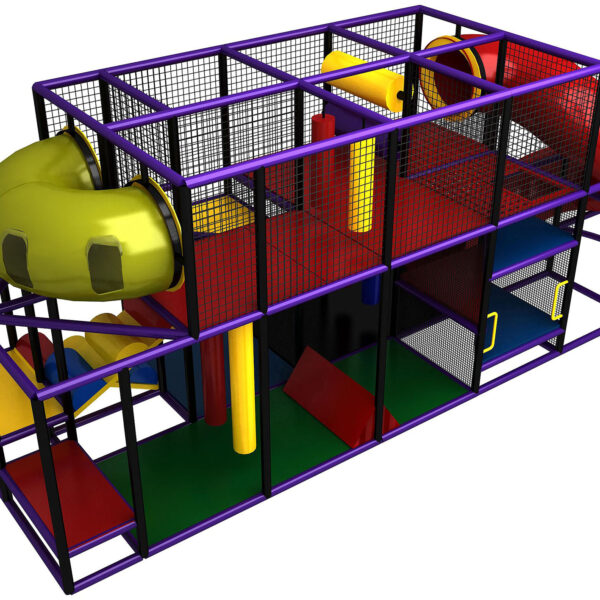 Parque de juegos móvil para interiores y exteriores GPS263 (tamaño del sistema de juego para interiores): 10 pies de alto x 8 pies de ancho x 26 pies.