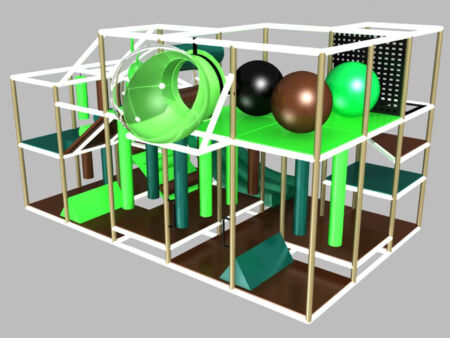 Buy Indoor Playground Equipment GPS491 -(Indoor Playsystem Size) 11 ft. H x 20 ft. W x 12 ft.
