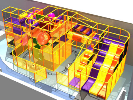 Buy Indoor Playground Equipment GPS473 -(Indoor Playsystem Size) 15 ft. H x 20 ft. W x 44 ft.