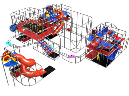 Buy Indoor Playground Equipment GPS539 -(Indoor Playsystem Size) 15 ft. H x 24 ft. W x 56 ft.