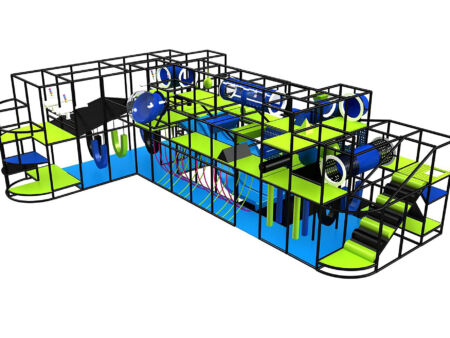 Buy Indoor Playground Equipment GPS384 -(Indoor Playsystem Size) 15 ft. H x 44 ft. W x 32 ft.
