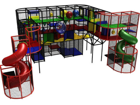 Buy Indoor Playground Equipment GPS145 -(Indoor Playsystem Size) 19 ft. H x 44 ft. W x 28 ft.