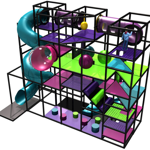 Buy Indoor Playground Equipment GPS378 -(Indoor Playsystem Size) 19 ft. H x 8 ft. W x 24 ft.