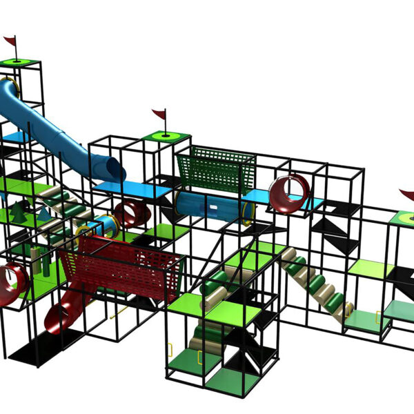 Buy Indoor Playground Equipment GPS251 -(Indoor Playsystem Size) 25 ft. H x 24 ft. W x 52 ft.