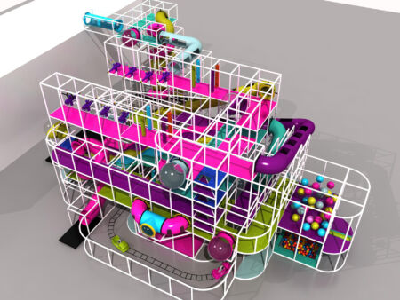 Buy Indoor Playground Equipment GPS241 -(Indoor Playsystem Size) 25 ft. H x 74 ft. W x 58 ft.