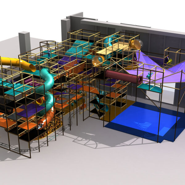 Buy Indoor Playground Equipment GPS271 -(Indoor Playsystem Size) 28 ft. H x 52 ft. W x 60 ft.