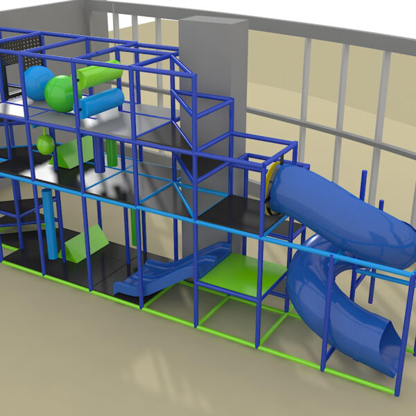Indoor Playground GPS956 – (Indoor Playsystem Size) – 19 ft. H x 32 ft. W x 6 ft.