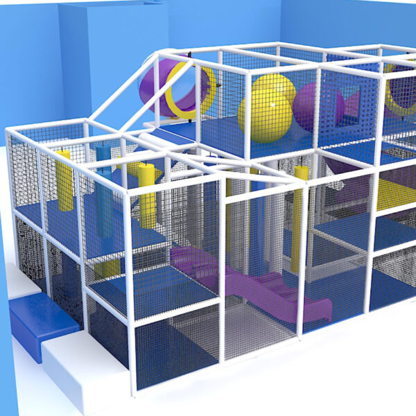 Parque de juegos para interiores GPS970 – (Tamaño del sistema de juego para interiores) – 11 pies de alto x 24 pies de ancho x 12 pies.