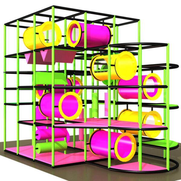 Parque de juegos interior GPS971 – (Tamaño del sistema de juego interior) – 16 pies de alto x 24 pies de ancho x 12 pies.