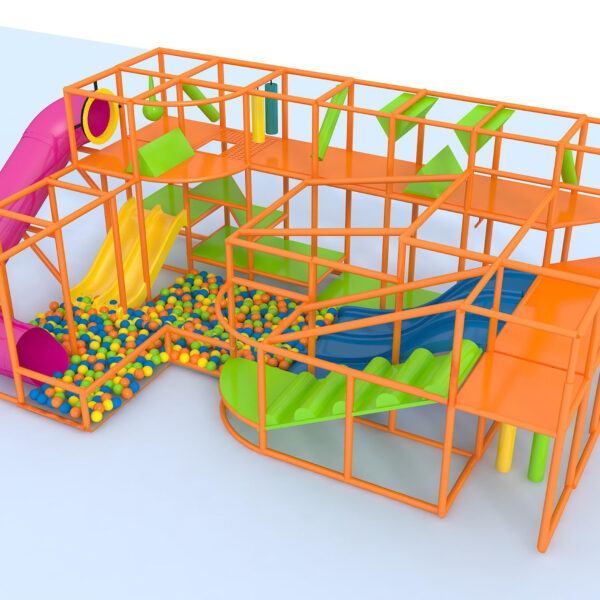 Parque infantil interior GPS1014 – 11 pies de alto x 32 pies de ancho x 18 pies.