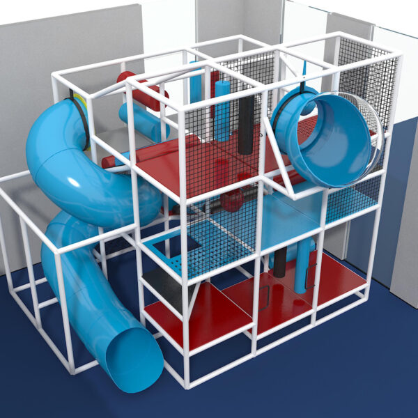 Parque infantil interior GPS1012 – 14 pies de alto x 16 pies de ancho x 16 pies.