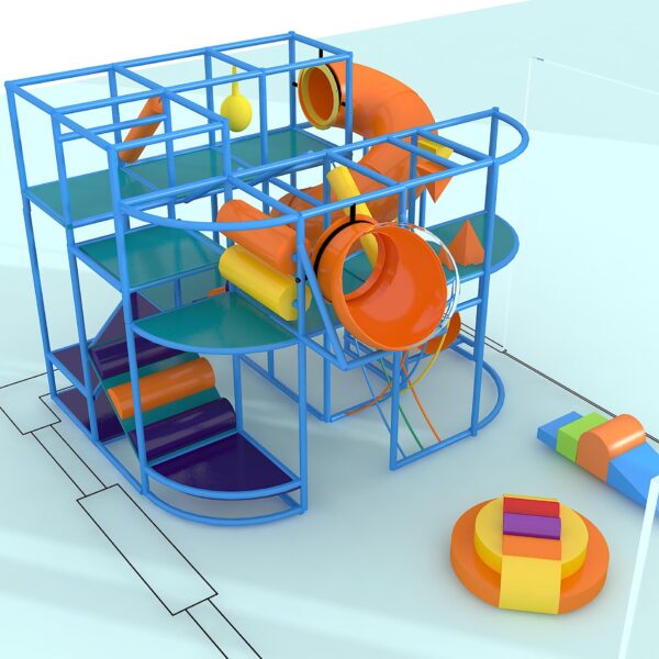 Parque infantil interior GPS1039 – 13 pies de alto x 16 pies de ancho x 12 pies.
