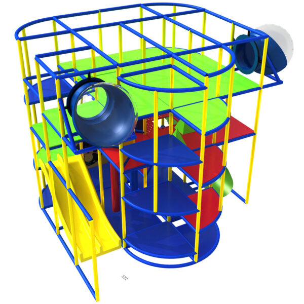 Parque infantil interior GPS981 – 15 pies de alto x 16 pies de ancho x 16 pies.