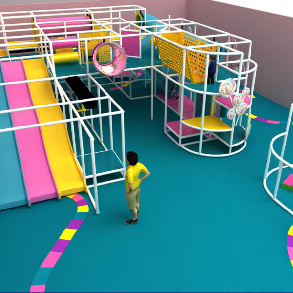 Parque infantil interior GPS1013 – 12 pies de alto x 28 pies de ancho x 32 pies.