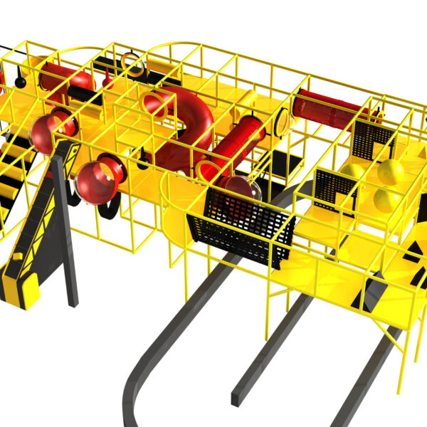 Parque infantil interior GPS991 – 13 pies de alto x 28 pies de ancho x 48 pies.