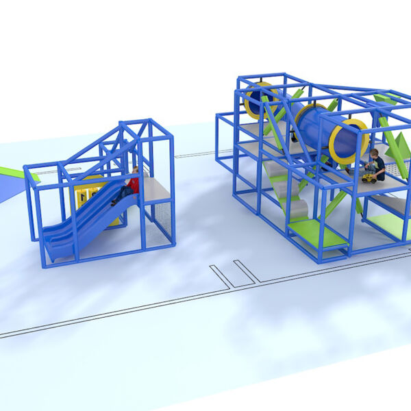 Parque infantil interior GPS1138 – 8 pies de alto x 20 pies de ancho x 10 pies.