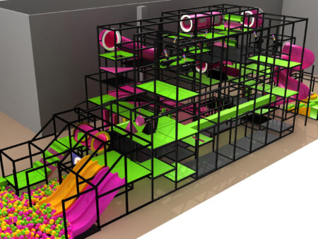 Indoor Playground GPS978 - 19 ft. H x 20 ft. W x 70 ft.