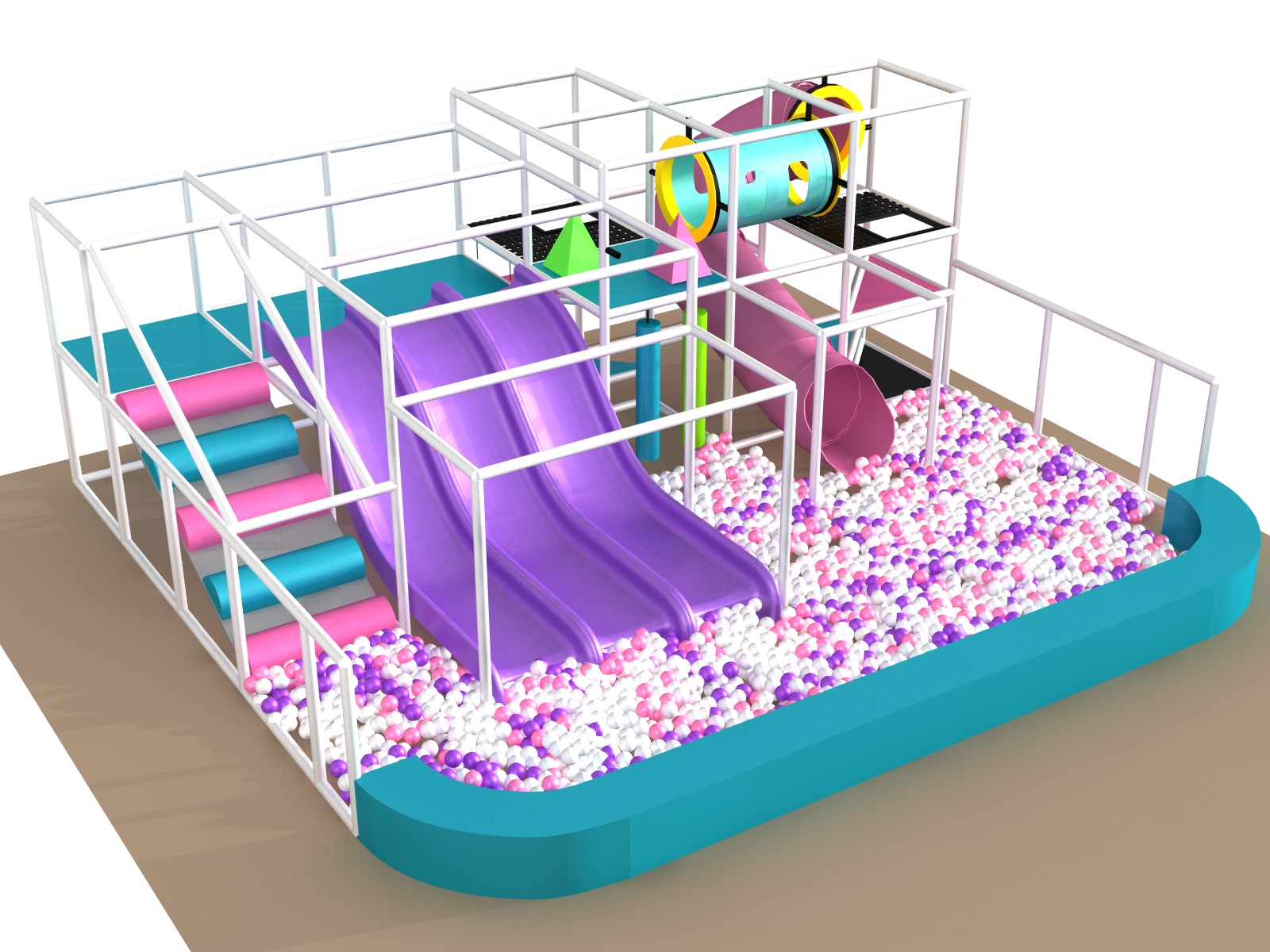 Indoor Playground GPS 1226 - 22ft. H x 9ft. W x 24ft. L