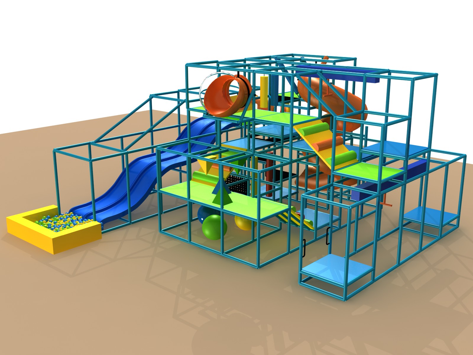 Indoor Playground GPS 1227 - 28ft. H x 15ft. W x 30ft. L