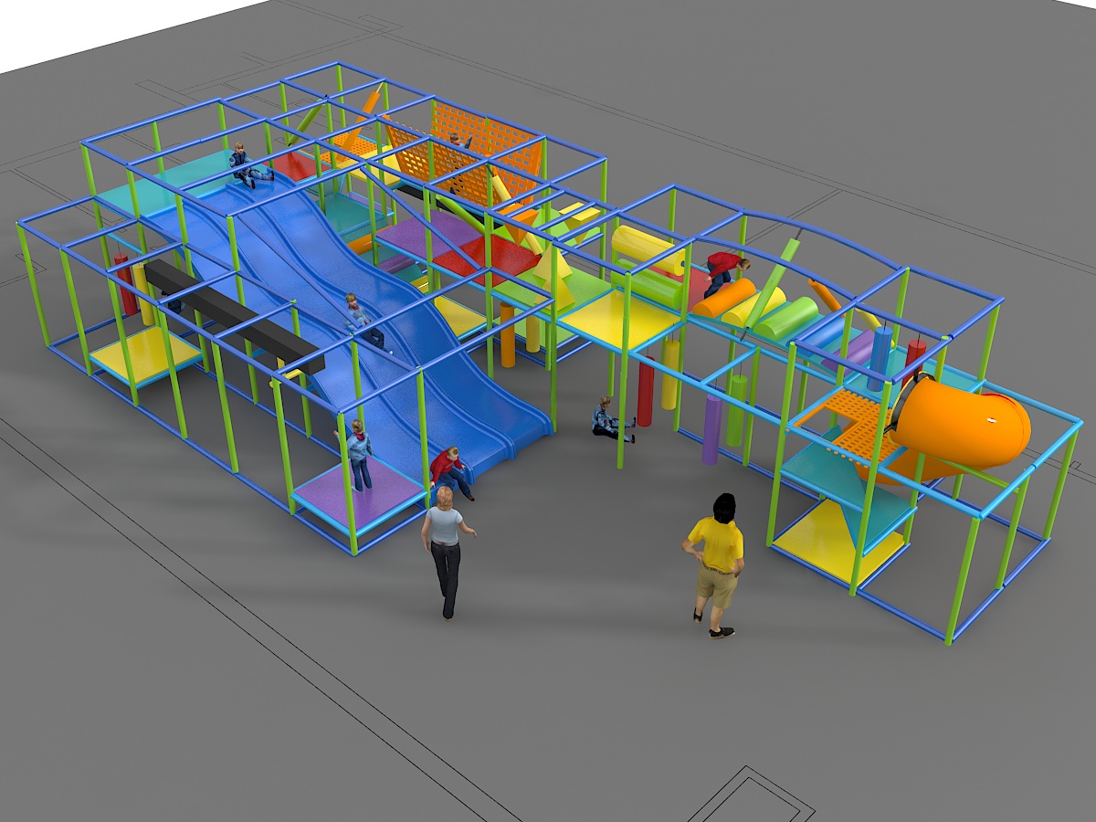 Indoor Playground GPS1211 - 10 ft. H x 44 ft. W x 20 ft.
