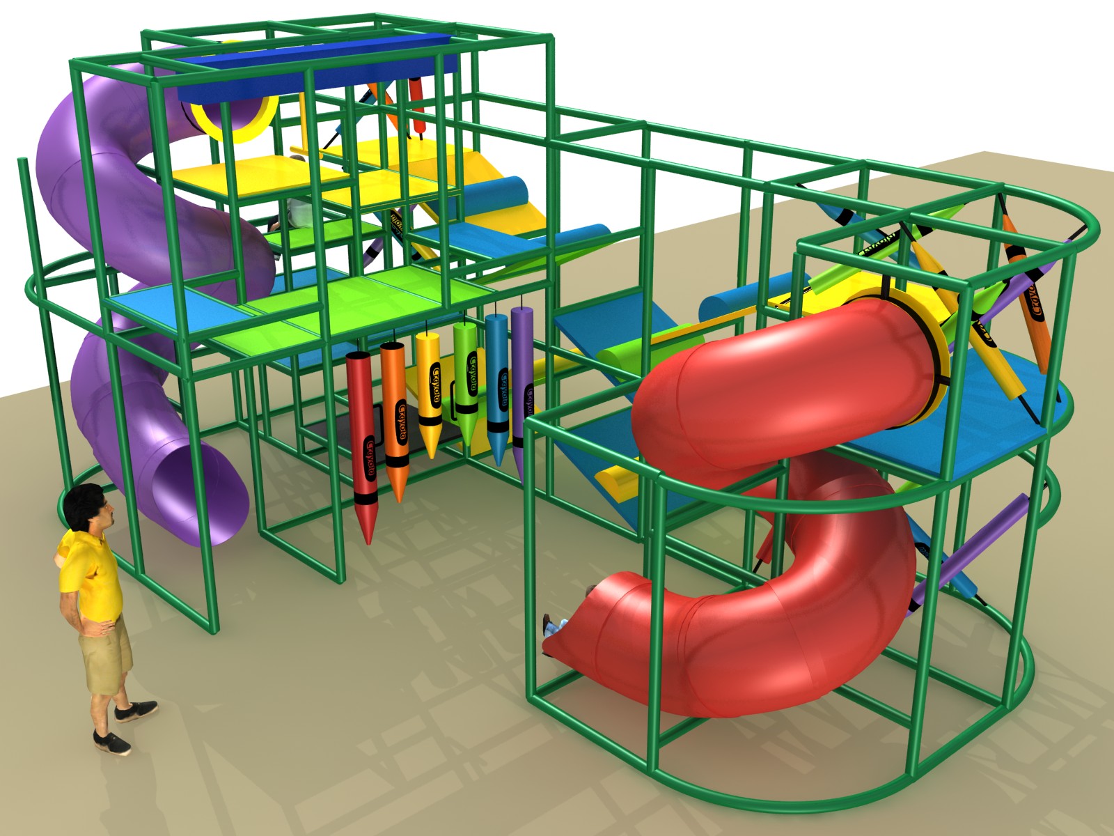 Indoor Playground GPS1229 - 14 ft. H x 16 ft. W x 28 ft.
