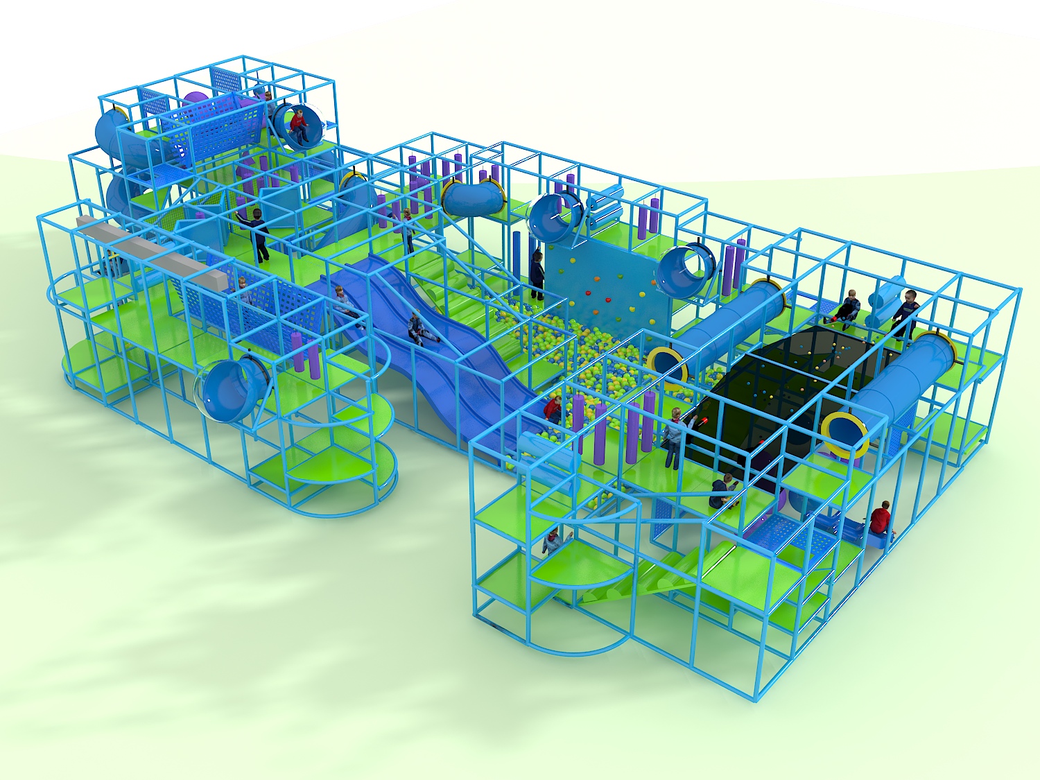 Indoor Playground GPS 1254 - 72ft. H x 15ft. W x 36ft. L