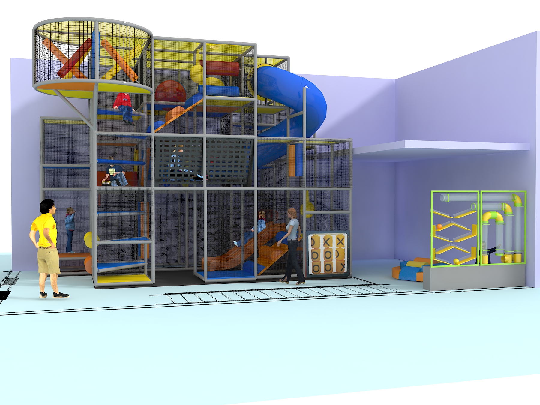Indoor Playground GPS 1241 - 16ft. H x 18ft. W x 24ft. L