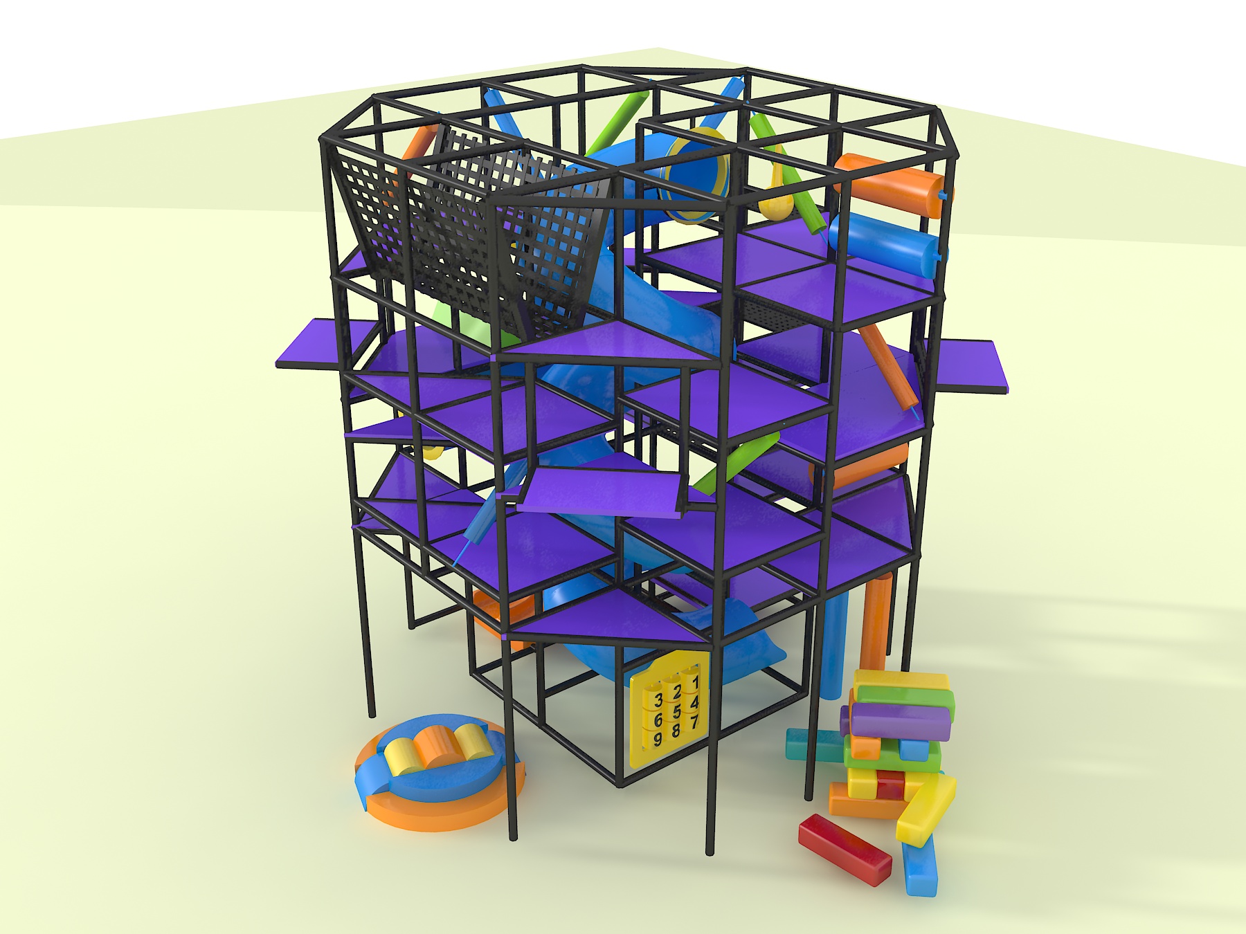 Indoor Playground GPS 1213 - 16ft. H x 19ft. W x 16ft. L