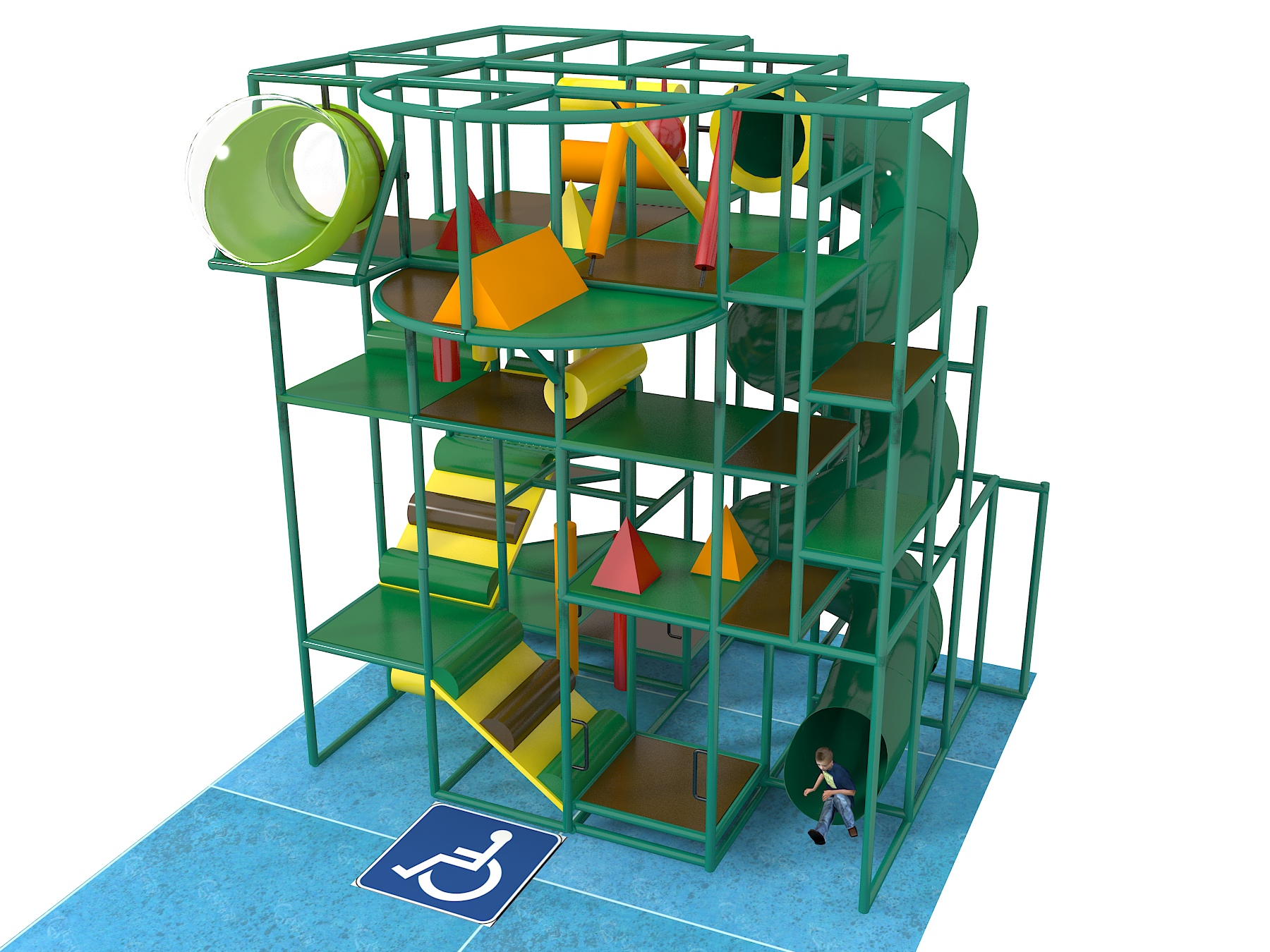 Indoor Playground GPS 1251 - 16ft. H x 19ft. W x 16ft. L
