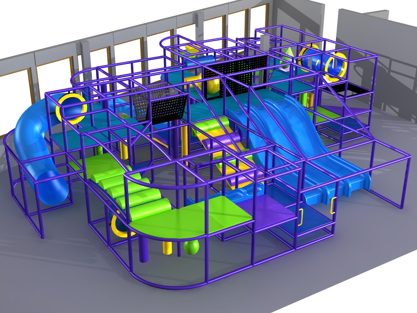 Indoor Playground GPS 1220 - 32ft. H x 9ft. W x 28ft. L