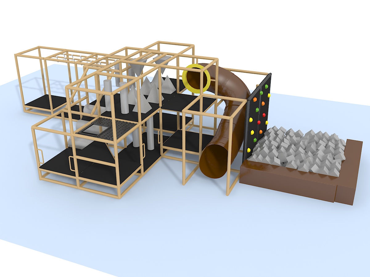 Indoor Playground GPS 1263 - 16ft. H x 9ft. W x 36ft. L