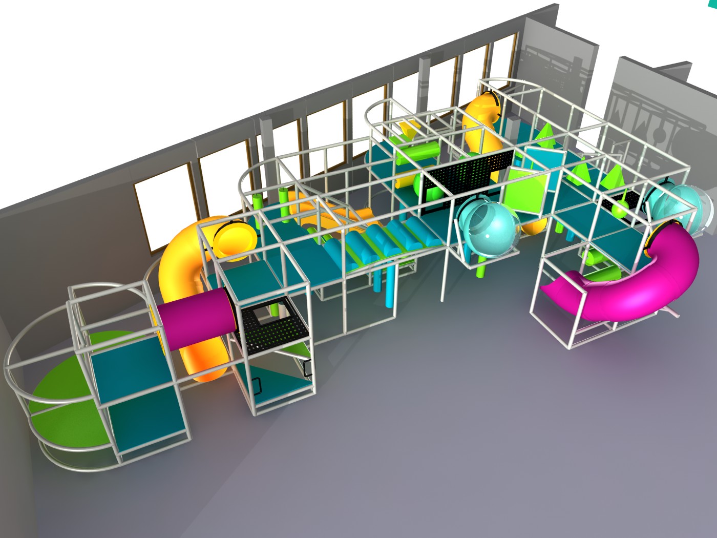 Indoor Playground GPS 1225 - 28ft. H x 9ft. W x 45ft. L