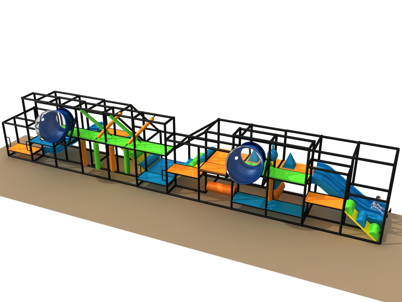 Indoor Playground GPS 1230 - 6ft. H x 9ft. W x 48ft. L