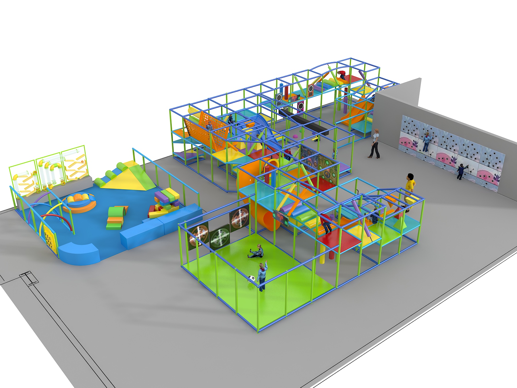Indoor Playground GPS1262 - 9 ft. H x 60 ft. W x 44 ft.