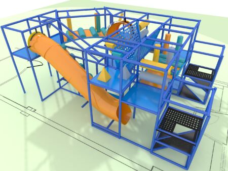 Indoor Playground GPS1202 - 11 ft. H x 16 ft. W x 25 ft.